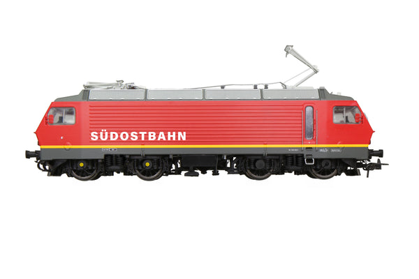 SOB Re 446 448, rot mit Wortmarke