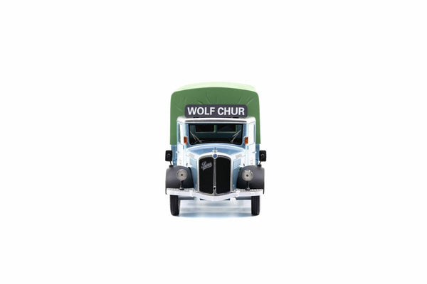 Saurer S4C Pritsche-Plane «Peter Wolf Chur»