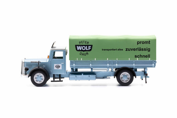 Saurer S4C Pritsche-Plane «Peter Wolf Chur»