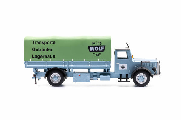 Saurer S4C Pritsche-Plane «Peter Wolf Chur»