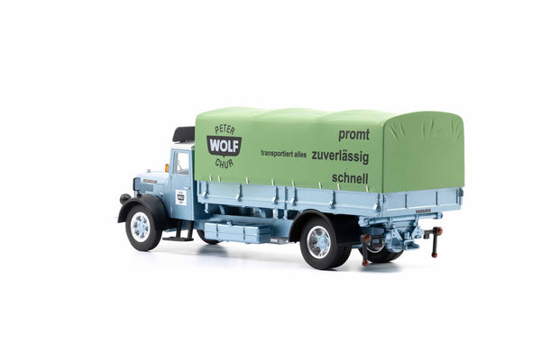 Saurer S4C Pritsche-Plane «Peter Wolf Chur»