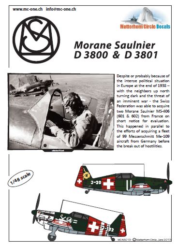 Morane D-3800 & D-3801 – Decals
